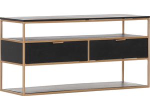 4061915047197 - Lowboard Porto Sideboards Gr B H T 120 cm x 60 cm x 40 cm 2 St schwarz (schwarz gold) Kommode Breite 120 cm