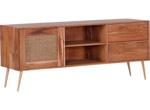 4061915125802 - Lowboard Bonnie Sideboards Gr B H T 145 cm x 60 cm x 40 cm 2 beige (natur) Lowboards mit modernem Wiener Geflecht