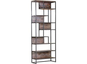 4061915216708 - Standregal Regale Gr B H T 87 cm x 200 cm x 35 cm 8 St offene Fächer braun Standregale Unregelmäßigkeit in Verarbeitung machen das Möbelstück zu einem Unikat