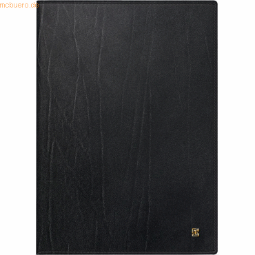 4061947128062 - Buchkalender 765 143x202cm 1 Tag Seite Rindleder schwarz 202