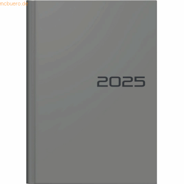 4061947129328 - Buchkalender 796 A5 1 Woche 2 Seiten grau 2025