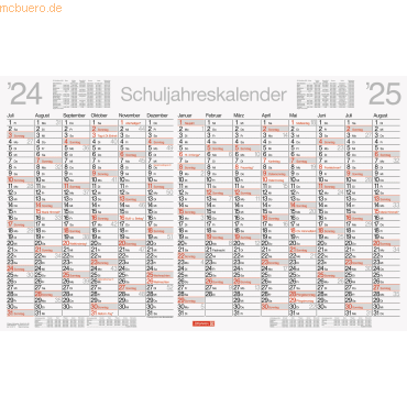 4061947131505 - 5 x Schuljahreskalender abwischbar 2024 2025