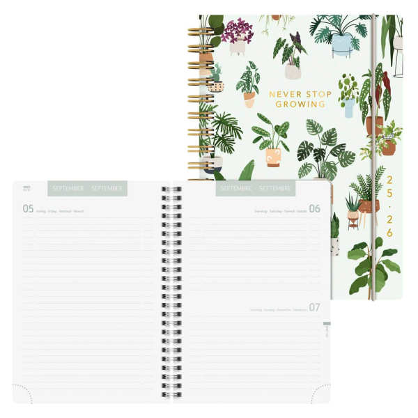 4061947139228 - BRUNNEN Schülerkalender (2025 2026) Little Plants 1 Seite = 1 Tag A5 352 Seiten PP-Umschlag mehrfarbig