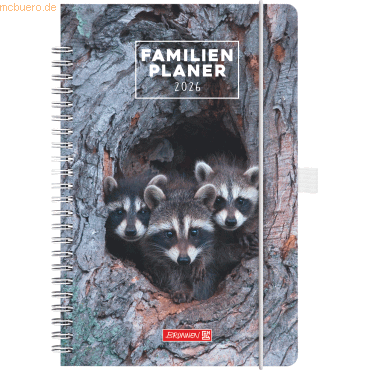 4061947145830 - BRUNNEN 1070290026 | Buchkalender Familienplaner 2026 Animal | A5 Papier