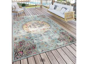 4061981000416 - Paco Home - In- & Outdoor Teppich Modern Orient Print Terrassen Teppich Türkis 120x170 cm