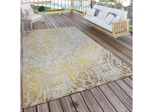 4061981000997 - Paco Home - In- & Outdoor Teppich Modern Shabby Chic Stil Terrassen Teppich Gelb 120x170 cm