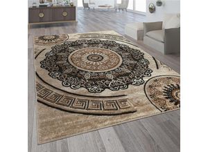 4061981006012 - Teppich Wohnzimmer Kurzflor Orient Design Vintage Mandala Muster Braun Beige 200x280 cm - Paco Home