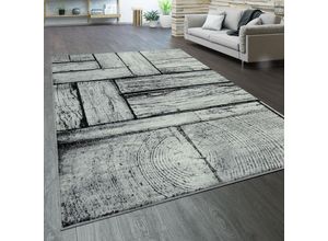 4061981006128 - Teppich Wohnzimmer Kurzflor Holz Optik Modern Vintage Grau Schwarz 160x220 cm - Paco Home 4061981006128 - Teppich Wohnzimmer Kurzflor Holz Optik Modern Vintage Grau Schwarz 160x220 cm - Paco Home