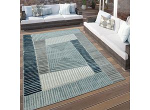 4061981006234 - Paco Home - In- & Outdoor Terrassen Teppich Geometrisches Design Pastell Türkis Grau Creme 160x230 cm