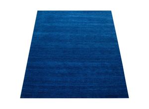 4061981043413 - Teppich Wohnzimmer Kurzflor Naturfaser Einfarbig Handgearbeitet Gabbeh Blau 240x340 cm - Paco Home