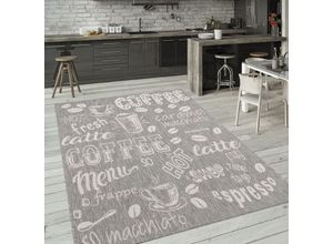 4061981044113 - Outdoor Teppich Wetterfest Balkon Küche Modernes Muster Mit Schriftzug 60x100 cm Grau 2 - Paco Home