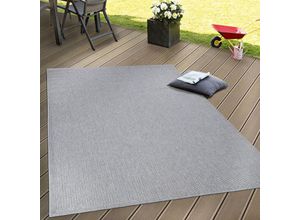 4061981061110 - Paco Home - In- & Outdoor Flachgewebe Teppich Terrassen Teppiche Natürlicher Look In Grau ø 160 cm Rund