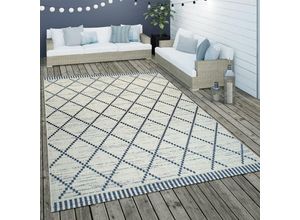 4061981062940 - Paco Home - In- & Outdoor Flachgewebe Teppich Geometrisch Streifen Rauten Motiv In Weiß 120x170 cm