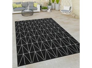 4061981063381 - Paco Home - Outdoor Indoor Teppich Schwarz 3D Skandi Muster Skandinavisches Design Kurzflor 120x170 cm