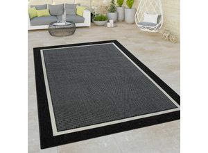 4061981063534 - Paco Home - Wohnzimmer Teppich Kurzflor Bordüre Mit Modernem Abstraktem Muster Schlicht Schwarz 80x150 cm