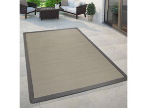 4061981064906 - Paco Home - In- & Outdoor Teppich Balkon Küchenteppich Sisal Optik Einfarbig Creme Grau 120x170 cm