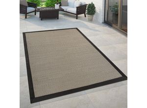 4061981065323 - Paco Home - In- & Outdoor Teppich Balkon Küchenteppich Sisal Optik Einfarbig Braun Schwarz 120x170 cm