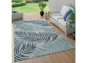 4061981066207 - Paco Home - In- & Outdoor Teppich Flachgewebe Modern Jungle Palmen Design In Pastell Blau 120x160 cm