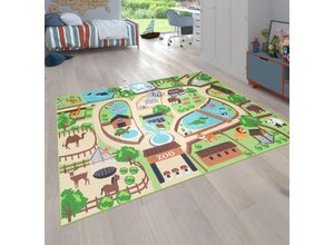 4061981081941 - Kinderteppich Bino 563 Teppiche Gr B L 200 cm x 290 cm 4 mm 1 St beige Kinder Kinderzimmerteppiche Kurzflor Straßen-Spiel-Teppich Motiv Zoo Kinderzimmer