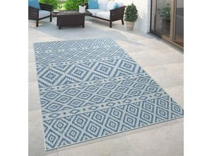 4061981085604 - Paco Home - In- & Outdoor-Teppich Für Balkon Und Terrasse Mit Skandi-Muster In Blau 60x100 cm