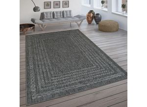 4061981086588 - Paco Home - In- & Outdoor-Teppich Flachgewebe Mit Skandi-Muster Und Sisal-Look In Grau 80x150 cm