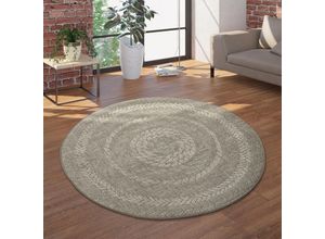 4061981086700 - Paco Home - Runder In- & Outdoor-Teppich Flachgewebe Mit Sisal-Look Skandi-Design In Beige Creme ø 120 cm Rund