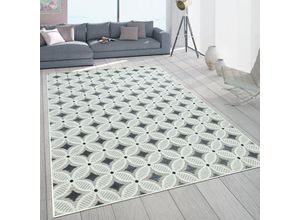 4061981087011 - Paco Home - In- & Outdoor-Teppich Mit Retro-Design Balkon Terrasse 3D-Web-Art In Grau Beige 200x290 cm