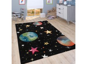 4061981092862 - Kinder-Teppich Spiel-Teppich Für Kinderzimmer Mit Weltall-Motiv In Schwarz 200x290 cm - Paco Home