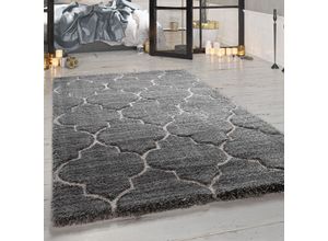 4061981093203 - Paco Home Hochflor-Teppich Weicher Shaggy Für Wohnzimmer Mit Orient Design In Grau 60x100 cm