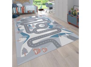 4061981094323 - Kinderteppich Spielteppich Teppich Kinderzimmer Straßen Design Mit Tieren Creme 80x150 cm - Paco Home