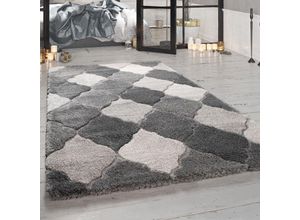 4061981096280 - Paco Home Hochflor-Teppich Shaggy Für Wohnzimmer Mit Orient-Design In Grau 60x100 cm