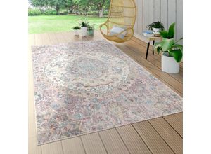 4061981113598 - Paco Home - In- & Outdoor-Teppich Für Balkon Terrasse Kurzflor Mit Orient-Muster In Rosa ø 160 cm Rund