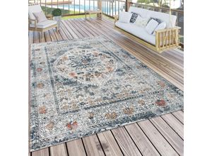 4061981116070 - Outdoor Teppich Küchenteppich Balkon Terrasse Vintage Oriental Muster Blau Beige 60x100 cm - Paco Home