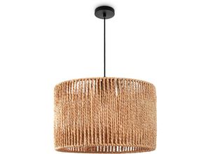 4061981116544 - Pacohome - Paco Home Pendelleuchte Esstisch Papier Boho Hängelampe Esszimmer Lampe E27 Rattan Pendelleuchte - Schwarz Natur (Ø32cm)