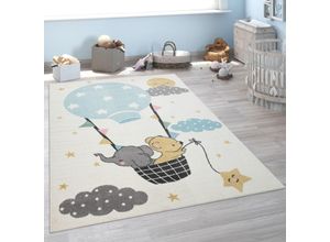 4061981122859 - Kinder-Teppich Kurzflor Für Kinderzimmer Elefant Bär Balon Mond in Beige 120x160 cm - Paco Home