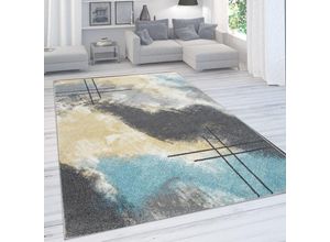 4061981122972 - Designer-Teppich Für Wohnzimmer Pastellfarben Farbverläufe Abstrakt In Gelb 70x140 cm - Paco Home