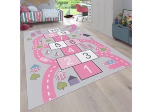 4061981124129 - Kinderteppich Bino 569 Teppiche Gr B L 200 cm x 290 cm 4 mm 1 St pink Kinder Kinderzimmerteppiche Kurzflor Straßen-Spiel-Teppich & Motiv Hüpfkästchen Himmel Hölle