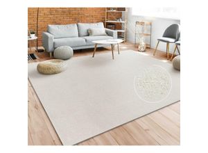 4061981125287 - Paco Home - Teppich Für Wohnzimmer Einfarbig Kurzflor Schlicht Und Modern In Creme 60x100 cm