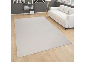 4061981125393 - Teppich Für Wohnzimmer Einfarbig Kurzflor Schlicht Und Modern In Creme ø 120 cm Rund - Paco Home