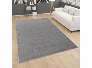 4061981125614 - Teppich Für Wohnzimmer Einfarbig Kurzflor Schlicht Und Modern In Dunkel Grau 140x200 cm - Paco Home