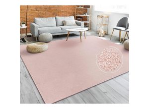 4061981125850 - Paco Home - Teppich Für Wohnzimmer Einfarbig Kurzflor Schlicht Und Modern In Rosa 60x100 cm