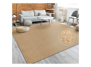 4061981125997 - Paco Home - Teppich Für Wohnzimmer Einfarbig Kurzflor Schlicht Und Modern Gold Beige 60x100 cm