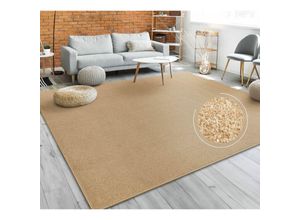 4061981126123 - Teppich Porto 890 Teppiche Gr Ø 200 cm 13 mm 1 St goldfarben Esszimmerteppiche Kurzflor Uni-Farben ideal im Wohnzimmer & Schlafzimmer