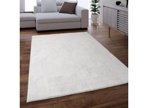 4061981126536 - Teppich Wohnzimmer Kunstfell Shaggy Hochflor Waschbar In Waschmaschine Soft Uni Weiß 60x90 cm - Paco Home