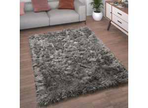 4061981131707 - Kunstfell Fellteppich Imitat Teppich Hochflor Sitzkissen Herzform Rund Fell Form Anthrazit 30 cm Rund - Paco Home