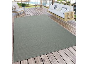 4061981134616 - Paco Home - Outdoor Teppich Für Terrasse Und Balkon Küchenteppich Einfarbig Modern Grün 120x160 cm