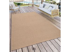 4061981134753 - Paco Home - Outdoor Teppich Für Terrasse Und Balkon Küchenteppich Einfarbig Modern Beige ø 160 cm Rund
