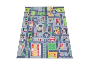 4061981135170 - Spielteppich Kinderteppich Kinderzimmer Straßenteppich Straßen Design In Grau 80x150 cm - Paco Home