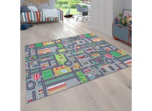 4061981135293 - Spielteppich Kinderteppich Kinderzimmer Straßenteppich Mit Auto Motiv In Grau 100x200 cm - Paco Home