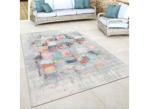 4061981136337 - Paco Home Outdoor Teppich Balkon Terrasse Vintage Küchenteppich Pastell Beige Rot Blau 140x200 cm